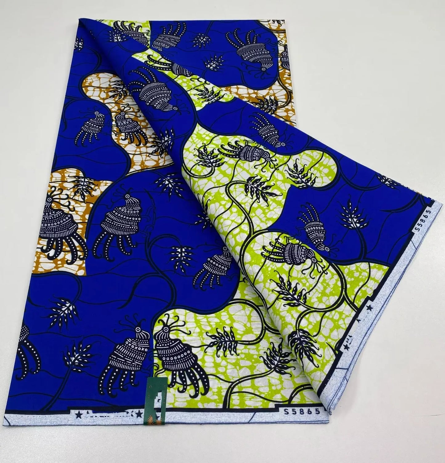 African Real Print Ankara Wax Fabric - Soft 100% Cotton Pagne 6 Yards