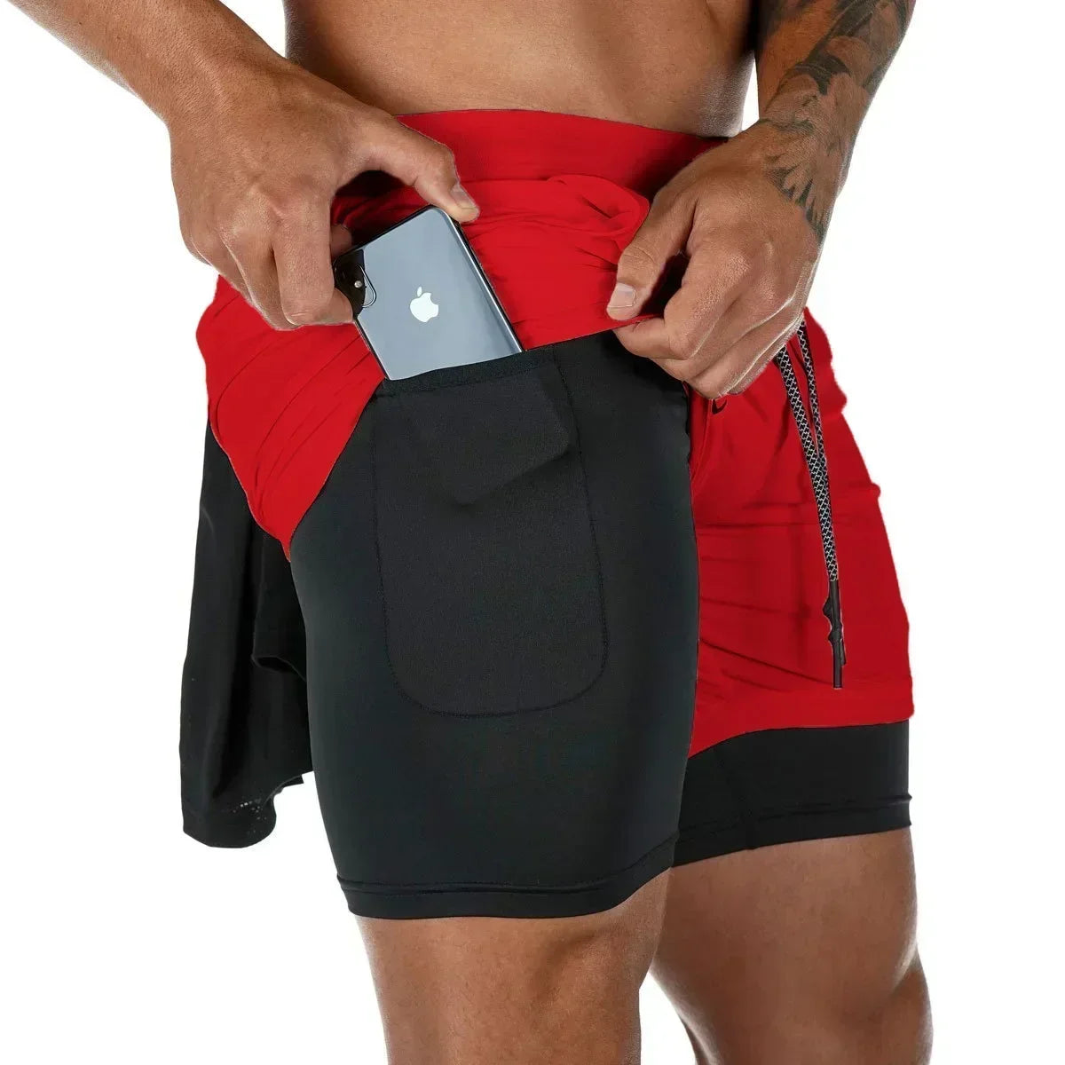 Berserk Men's 2 in 1 Sports Shorts – Quick Drying Running Shorts, Gym & Fitness Training, Double-Layered Design