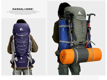 75L Camping & Hiking Backpack with Rain Cover - Outdoor Travel, Trekking & Climbing Rucksack for Men
