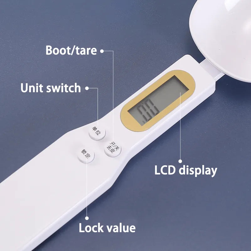 Mini Electronic Kitchen Spoon Scale - 500g/0.1g Precision LCD Digital Measuring Tool for Food, Flour, Milk, Coffee
