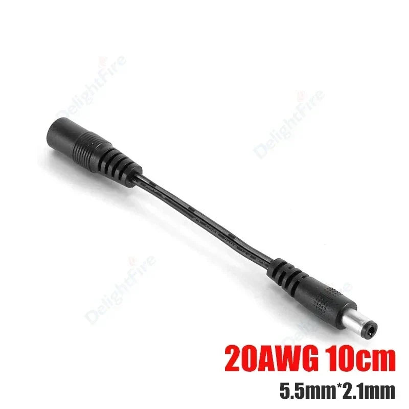 DC Power Extension Cable - 5.5x2.1mm Male Female Jack Cord for LED Strip, CCTV Camera & 5V/12V Devices
