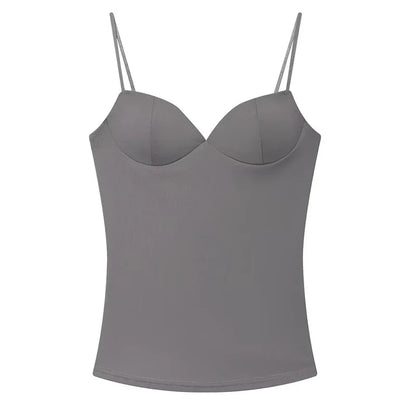 Women’s Sleeveless Crop Top - Backless Corset Camisole Bodycon Bustier Tank Top with Adjustable Straps