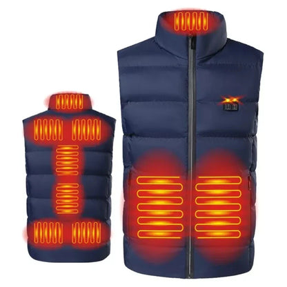 9 Areas Heated Vest Jacket - USB Electrically Heated Thermal Waistcoat for Men, Perfect for Winter Hunting & Hiking