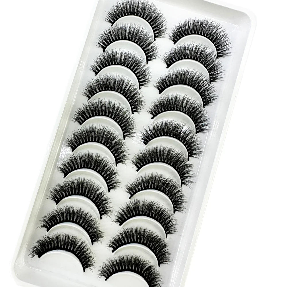 38 Styles 10 Pairs 3D Mink False Eyelashes – Natural Short & Long Fake Lashes Makeup Extension Kit