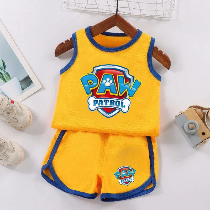 PAW Patrol Kids Soccer Jersey Set - Colorful Sleeveless Sportswear Training Outfit