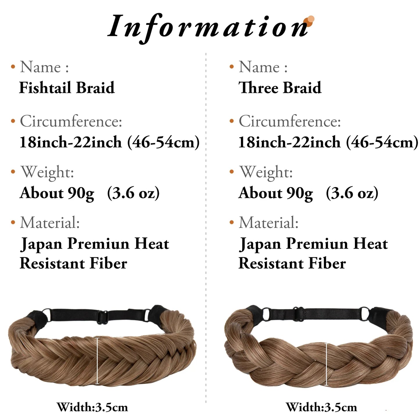 Bohemian Style Synthetic Fishtail Braided Headband with Adjustable Belt - SARLA Women's Hairpiece for Stylish Hairstyles