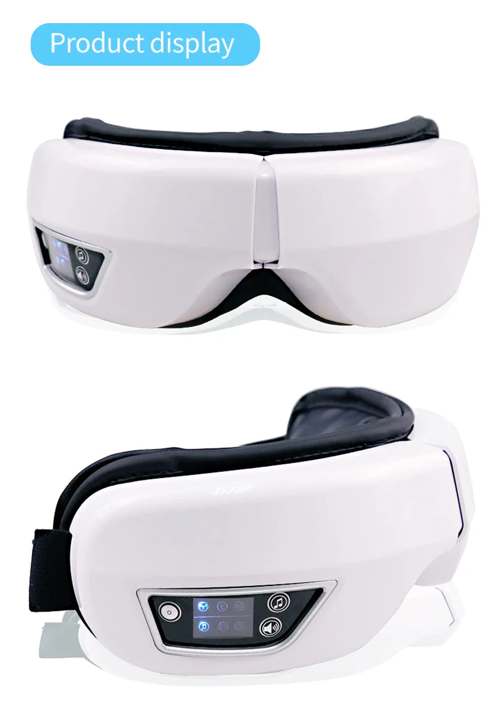 6D Smart Eye Massager — Vibration & Hot Airbag Compress, Bluetooth Music Eye Massage Glasses for Relaxation & Fatigue Relief