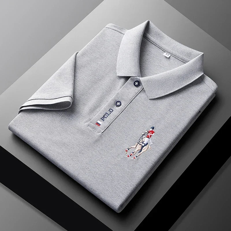 Men's Embroidered Short Sleeve Polo Shirt - Casual Summer Comfort Fashion Polo