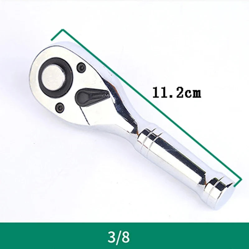 72-Tooth Mini Ratchet Wrench - 1/4, 3/8 & 1/2 Inch Short Handle Repair Tool
