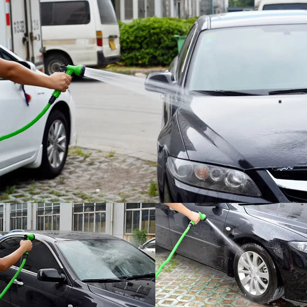 Expandable Magic Garden Hose with 7-Pattern Water Gun – Flexible Car Wash Sprayer & Foam Pot Irrigation Hose Reel Tool