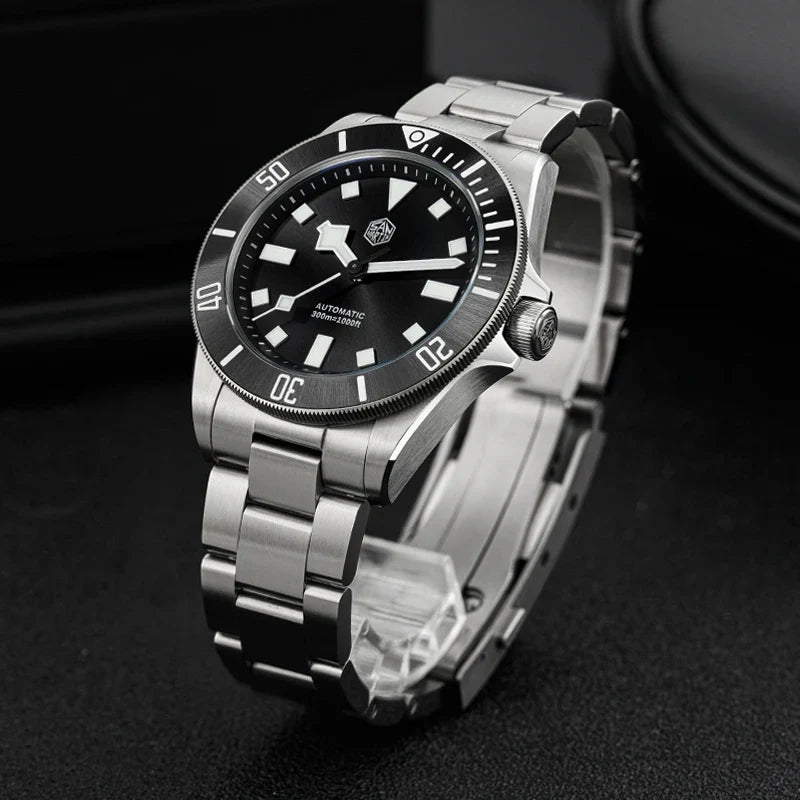 San Martin SN0121T Titanium Diving Watch – NH35 Automatic Movement, Grade 2 Titanium, 120-Click Bezel, 300M Waterproof Wristwatch