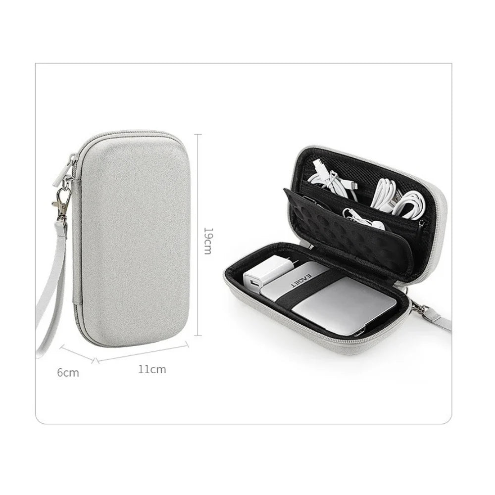 Large Capacity EVA Electronics Organizer - Shockproof Travel Storage Bag for Hard Drive Cable and Tech Accessories