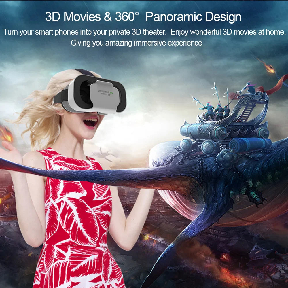VR Glasses Virtual Reality Headset – 3D Lenses Smart Goggles for Smartphones, Mobile Game Accessory