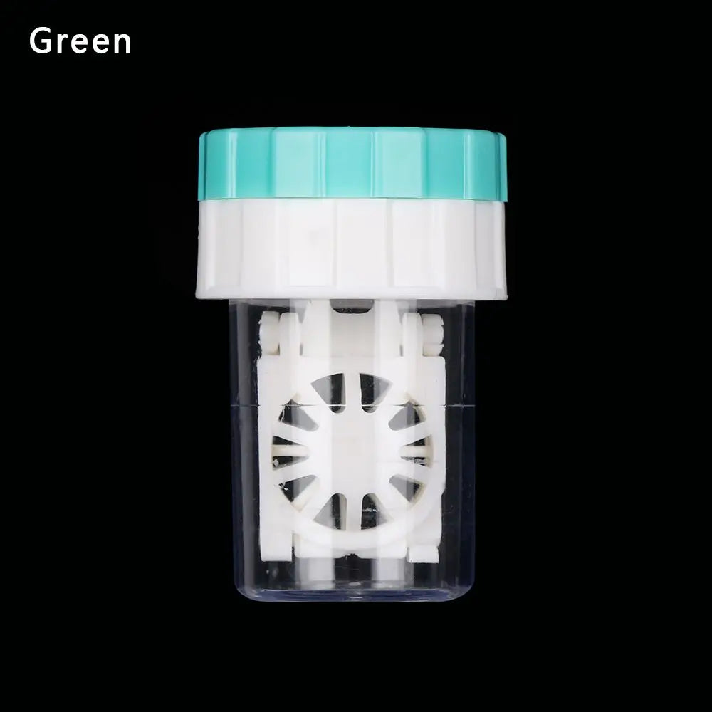 Portable Rotatable Contact Lens Cleaner Case – Manual Cleaning & Storage Container, Plastic Eyewear Accessories Holder for Travel