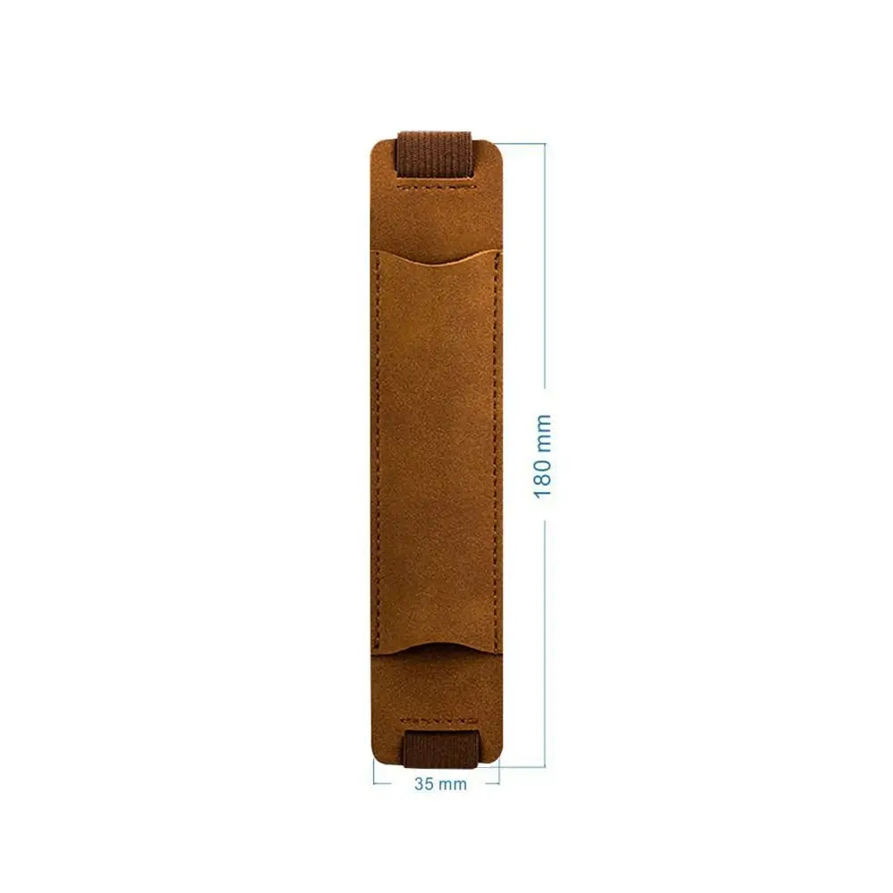 Portable Pen Bag Pencil Case - Lightweight PU Leather Holder with Elastic Buckle Clip for Office and Meeting Supplies