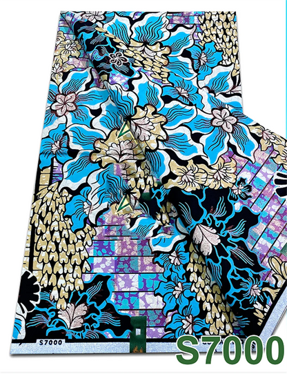 Original African Wax Print Fabric - 6 Yards 100% Cotton Nigerian Ankara Sewing Material