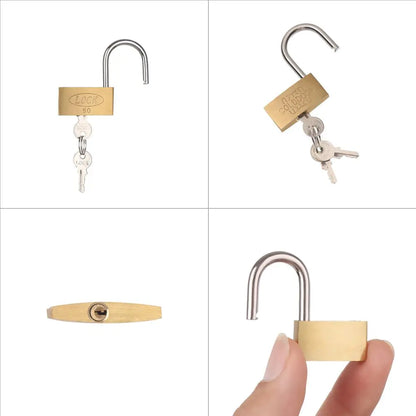 Small Copper Padlock – Mini Luggage, Box, and Case Lock for Home Improvement & Daily Use