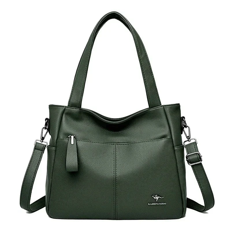 Luxury Women’s Leather Casual Tote Bag – High Quality Large Shoulder & Crossbody Handbag