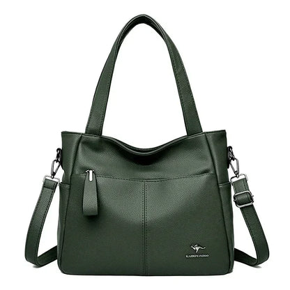 Luxury Women’s Leather Casual Tote Bag – High Quality Large Shoulder & Crossbody Handbag