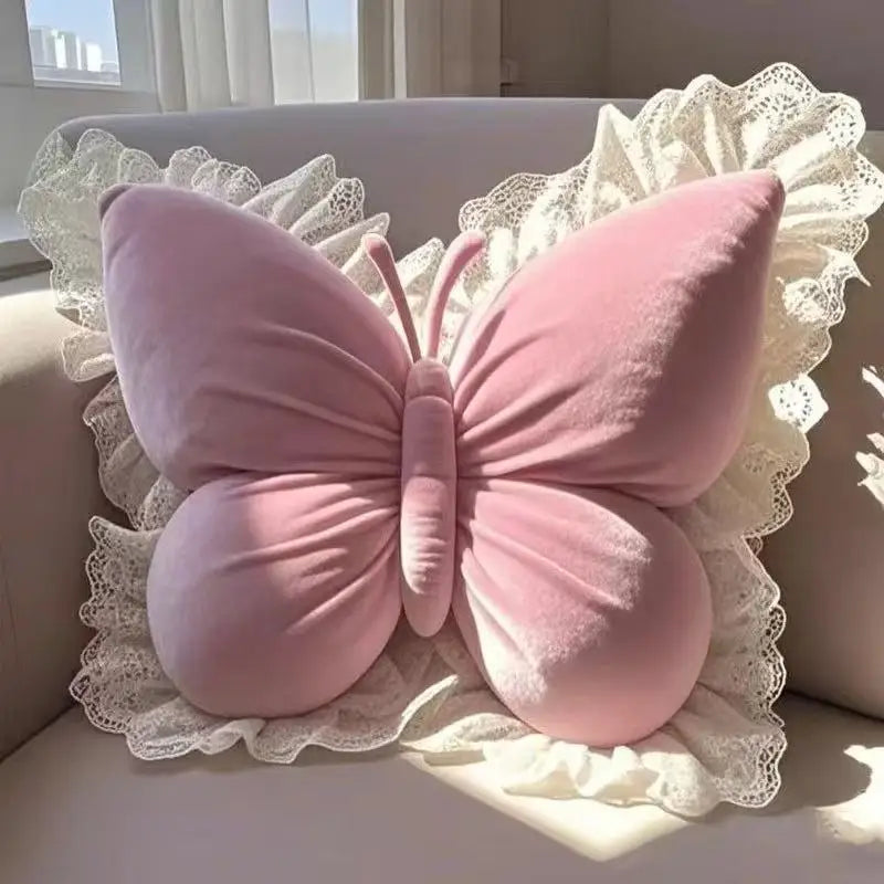 Princess Butterfly Decorative Pillow – Bow Sofa & Bedroom Cushion for Living Room and Car Home Decor
