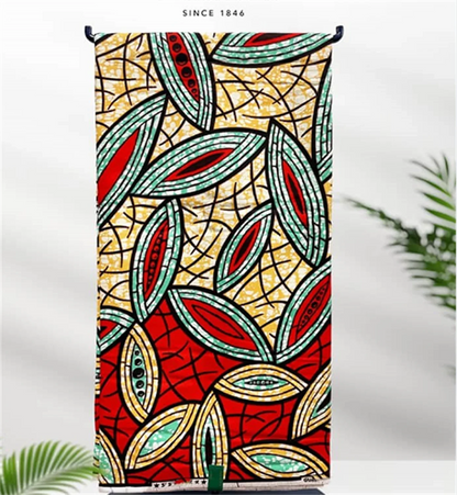 African Real Print Ankara Wax Fabric - Soft 100% Cotton Pagne 6 Yards
