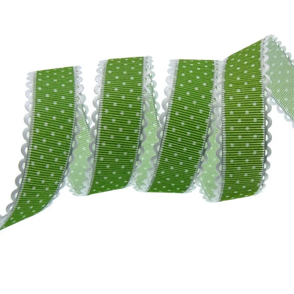 Polka Dot Lace Ribbon Roll - 20 Yards 1 Inch DIY Craft, Gift Wrapping & Scrapbooking Decoration Fabric