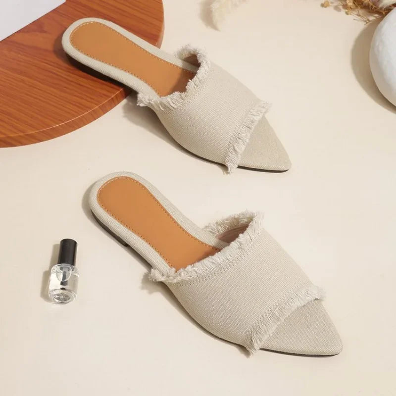 Women’s Summer Flats & Cowboy Sandals – Pointed Toe Flip Flops Casual Beach Dress Shoes