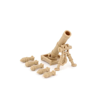 Military Building Blocks Soldier Set - Tactical Weapons Figures with Gatling Gun, Rifle, Mortar & Accessories Toy Kit