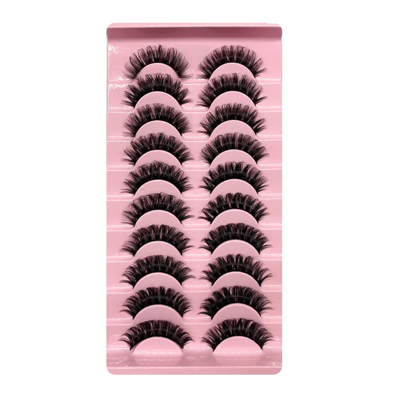 2/10 Pairs 3D Mink Russian Strip False Eyelashes – Dramatic Fake Lash Extensions for Makeup