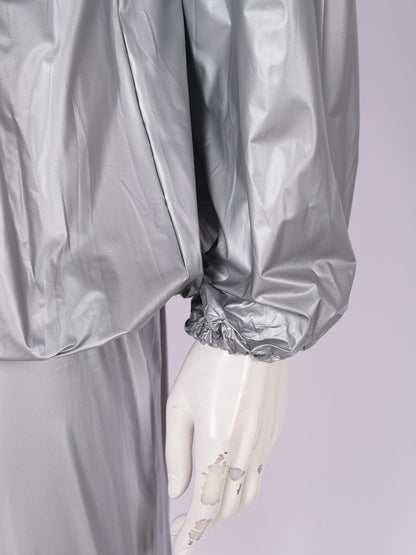 Unisex PVC Sauna Suit — Long Sleeve Top & Elastic Waistband Pants for Men & Women, Slimming Fitness Workout Outfit