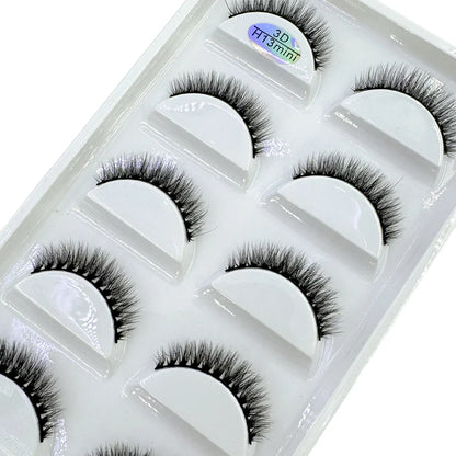 5 Pairs 3D Real Mink False Eyelashes – Soft Natural Look Eyelash Extensions for Makeup & Daily Wear