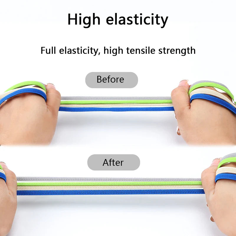 No-Tie Elastic Shoelaces – One Size Fits All Sneakers for Adults & Kids, Flat Tieless Shoestrings