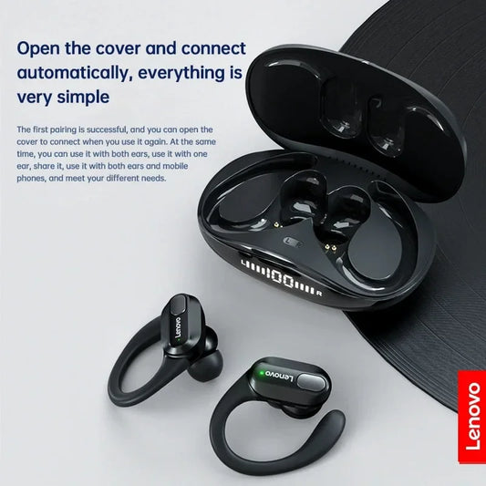 Lenovo XT80 Wireless Earbuds - Bluetooth 5.3 Earphones With Mic Noise Reduction Earhooks Waterproof Headset