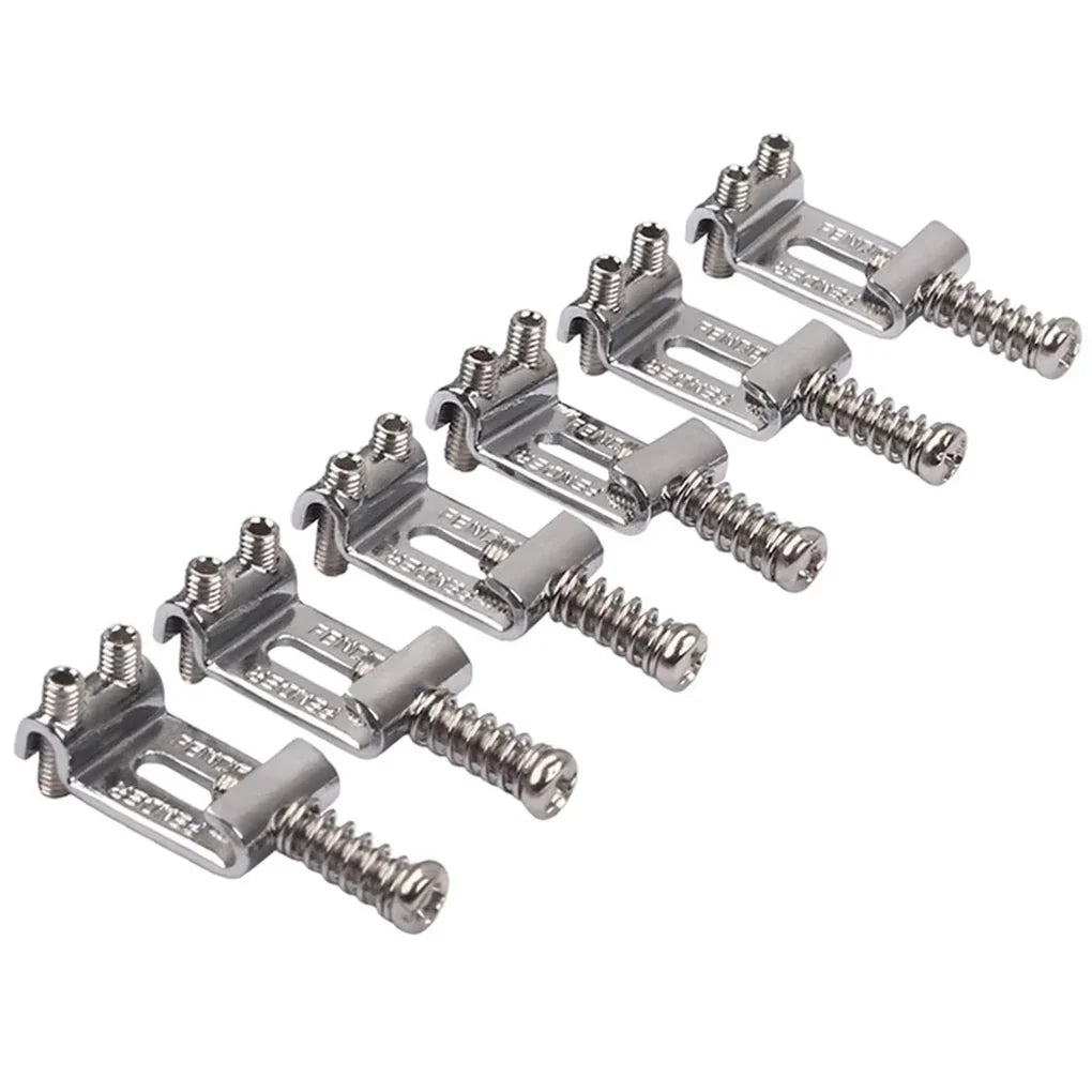 6PCS Roller Tremolo Bridge Saddles with Wrench – Zinc Alloy Upgrade for Fender Strat, Tele & ST Electric Guitars