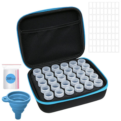 Diamond Painting Accessories Kit - Portable Storage Suitcase with 30 Jars, Tools, Pens, Trays & Organizer Case