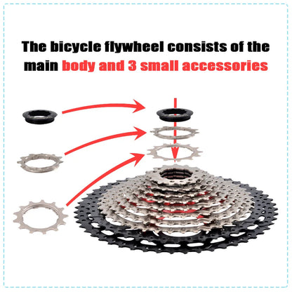 SUNSHINE Bicycle Cassette 8-12 Speed Freewheel - 32T to 52T Sprocket for Shimano/SRAM HG Flywheel