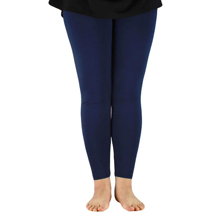 Women Bamboo Fiber Elastic Waist Leggings – Plus Size High Stretch Casual Workout Basic Pants Soft Comfortable Fitness Leggings