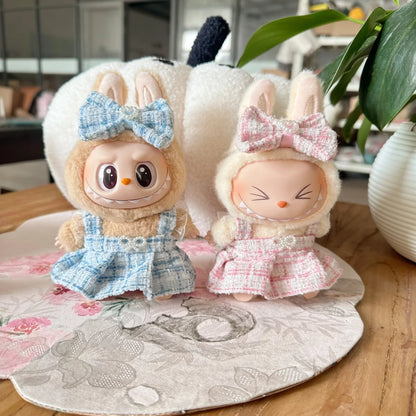 Cute Labubu Doll Outfit Set – Classic Dress for 17cm V2 Mini Dolls, Clothing Accessories for Kids Gift