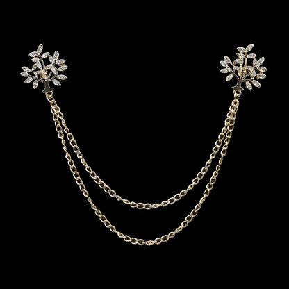 Fashion Gentleman Tassel Brooch – Men’s Suit & Shirt Lapel Pin with Chain, Pearl & Star for Wedding or Party