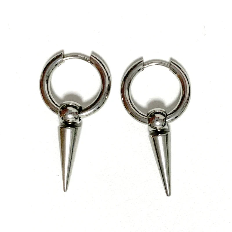 Gothic Tiger Nail Earrings - Punk Rivet Grunge Rock Chain Jewelry for Women