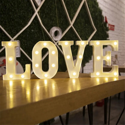 Luminous LED Number & Letter Lamp – Alphabet Decorative Night Light for Home, Wedding, Birthday & Party Decoration