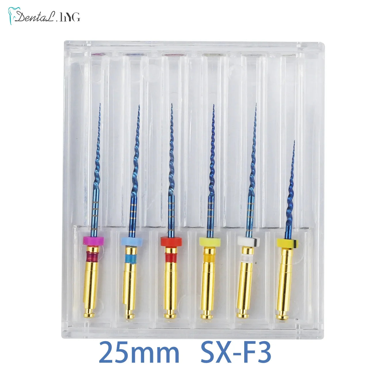 Dental SX-F3 Blue Nitinol Rotary Files – Endodontic Root Canal Engine Tool for Dentistry