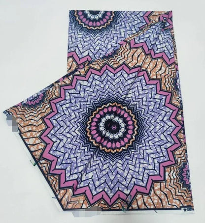 African Wax Print Fabric 6 Yards - Ghana Kente Design Ankara Kitenge Pagne