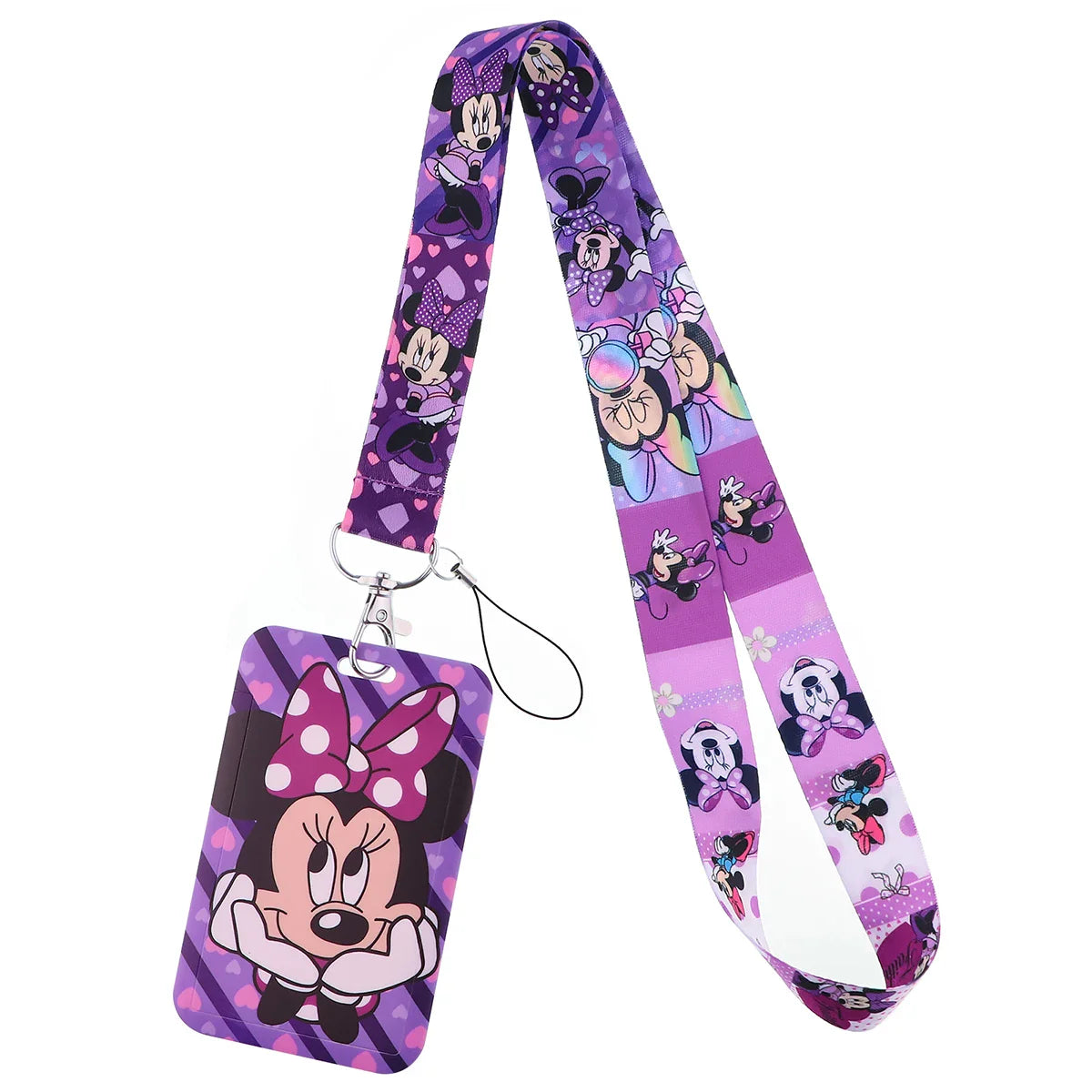 Mickey Minnie Lanyard Strap for Keys – ID Badge Holder, Keychain, Card Pass, Phone Charm Accessory