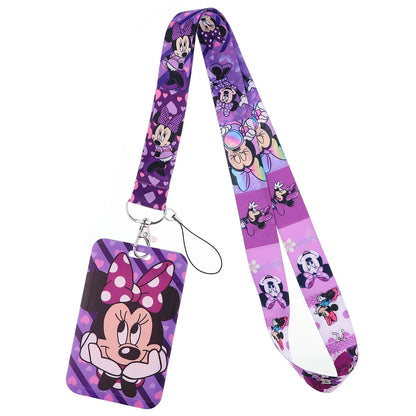 Mickey Minnie Lanyard Strap for Keys – ID Badge Holder, Keychain, Card Pass, Phone Charm Accessory