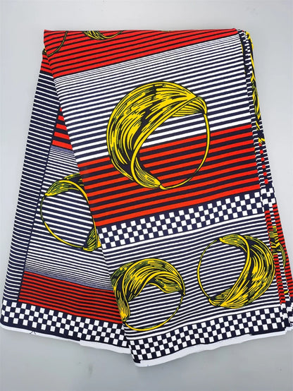 Guaranteed Original African Wax Fabric - 100% Cotton Real Ankara Print 6 Yards for Wedding Dresses & Sewing