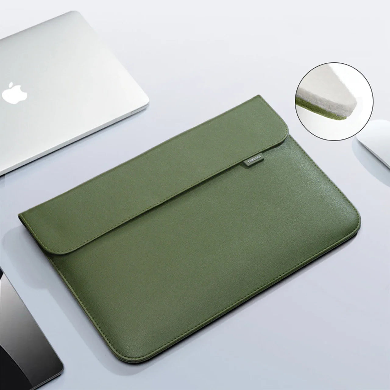 PU Leather Laptop Sleeve — Protective Bag Case for MacBook Air/Pro 13-16", Xiaomi, Huawei, Dell, HP, ASUS 14-15.6 Inch Notebooks
