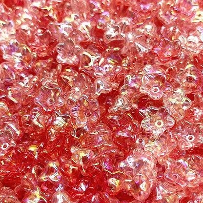 50pcs 7x13mm Gradient Acrylic Bellflower Beads - Flower Caps, Spacer Beads & Charms for DIY Jewelry Making