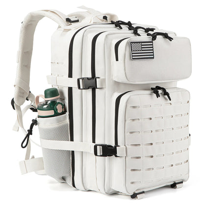 QT&QY 25L/45L Tactical Backpack – Outdoor Survival & Hiking Rucksack for Men & Women, Bug Out Bag with Bottle Holder