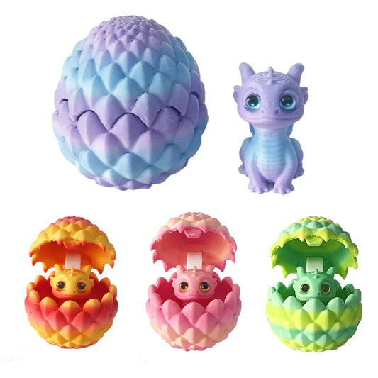 3D Printed Dragon Egg Ornament with Mini Dragon Inside – Decorative Home & Desktop Decor for Furniture and Christmas
